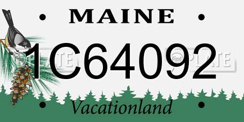 1C64092 Maine License Plate