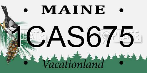 1CAS675 Maine License Plate