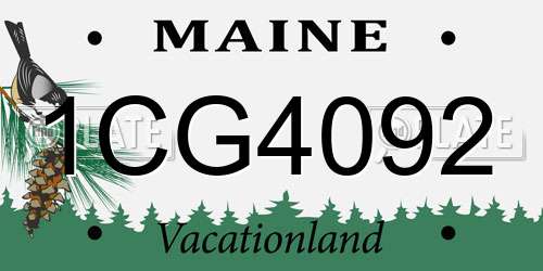 1CG4092 Maine License Plate