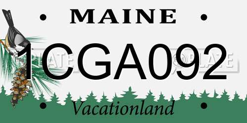 1CGA092 Maine License Plate