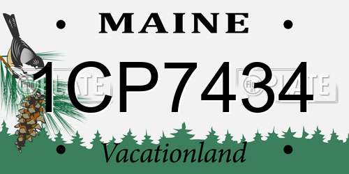 1CP7434 Maine License Plate