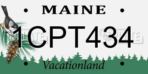 1CPT434 Maine License Plate