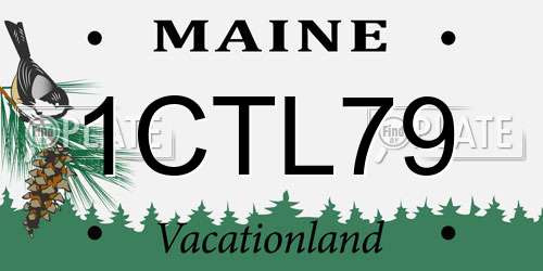 1CTL79 Maine License Plate