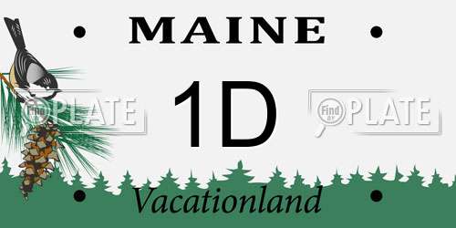 1D Maine License Plate