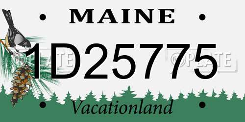 1D25775 Maine License Plate