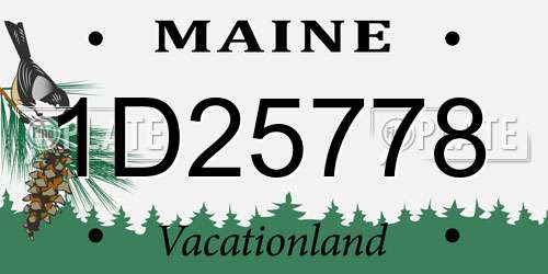 1D25778 Maine License Plate