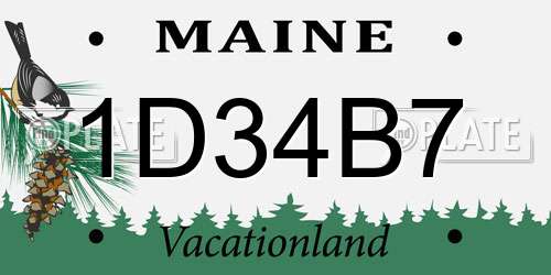 1D34B7 Maine License Plate