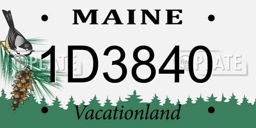 1D3840 Maine License Plate