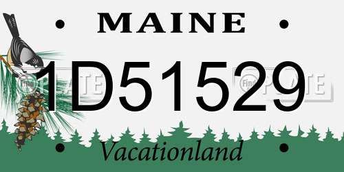 1D51529 Maine License Plate