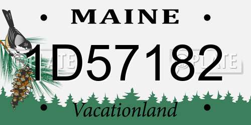 1D57182 Maine License Plate