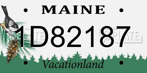 1D82187 Maine License Plate