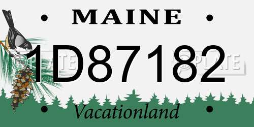 1D87182 Maine License Plate