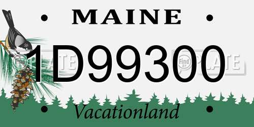 1D99300 Maine License Plate
