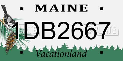 1DB2667 Maine License Plate
