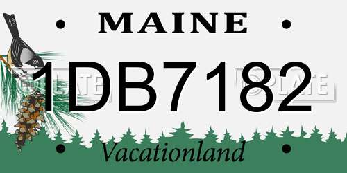 1DB7182 Maine License Plate