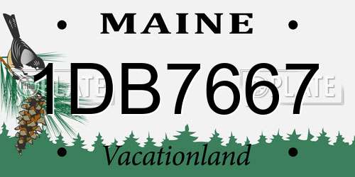 1DB7667 Maine License Plate