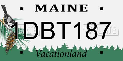 1DBT187 Maine License Plate