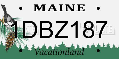 1DBZ187 Maine License Plate