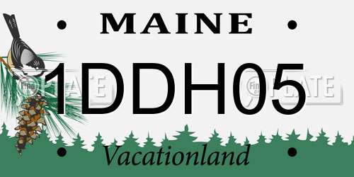 1DDH05 Maine License Plate