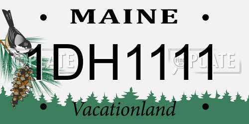 1DH1111 Maine License Plate