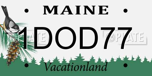 1DOD77 Maine License Plate