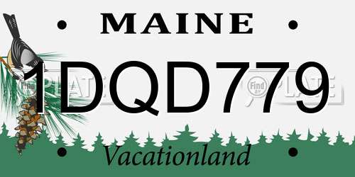 1DQD779 Maine License Plate