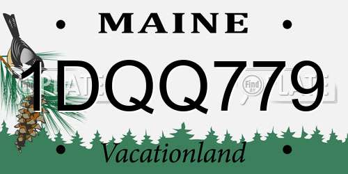 1DQQ779 Maine License Plate