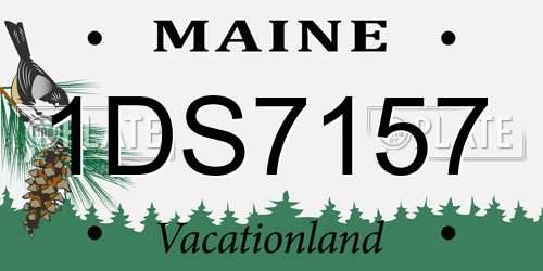 1DS7157 Maine License Plate