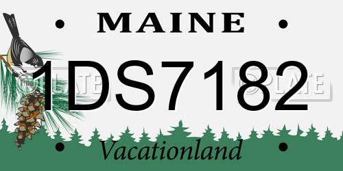 1DS7182 Maine License Plate