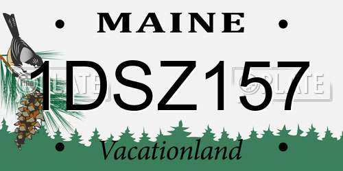 1DSZ157 Maine License Plate