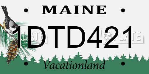 1DTD421 Maine License Plate