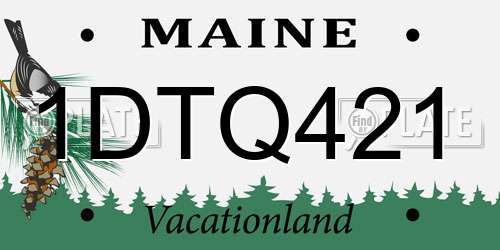 1DTQ421 Maine License Plate