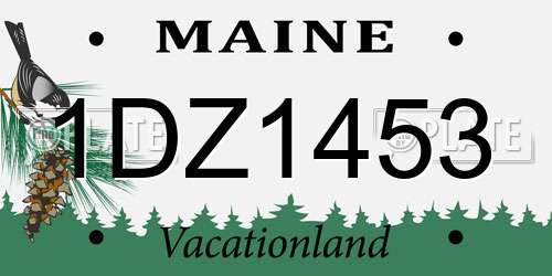 1DZ1453 Maine License Plate
