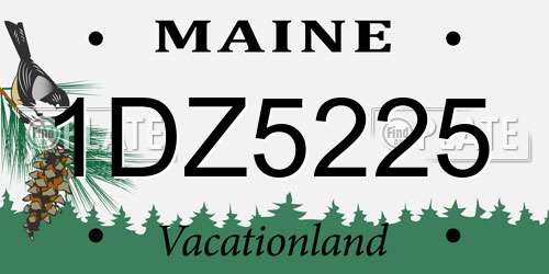 1DZ5225 Maine License Plate