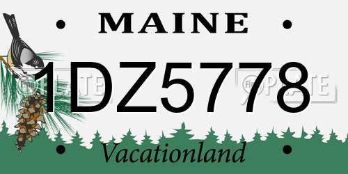 1DZ5778 Maine License Plate