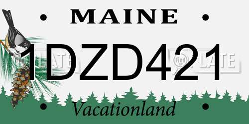 1DZD421 Maine License Plate