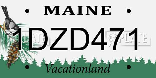 1DZD471 Maine License Plate