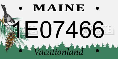 1E07466 Maine License Plate