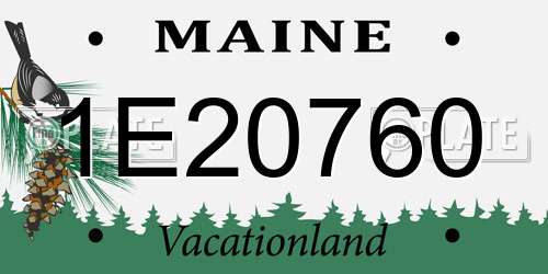 1E20760 Maine License Plate