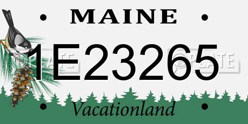 1E23265 Maine License Plate