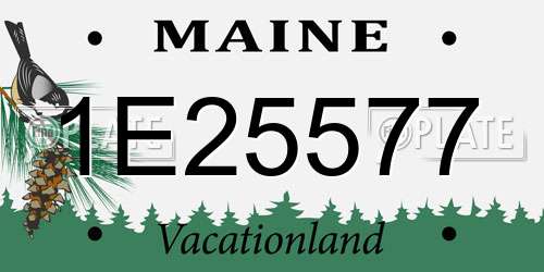 1E25577 Maine License Plate