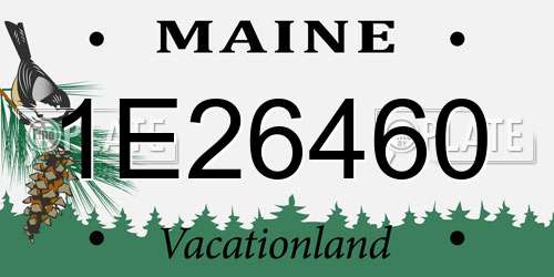 1E26460 Maine License Plate