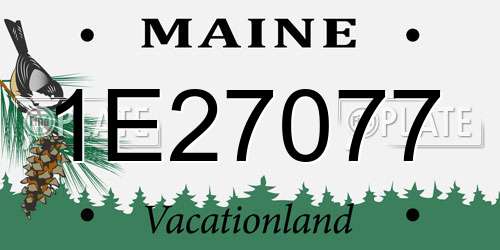 1E27077 Maine License Plate