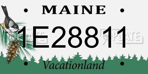 1E28811 Maine License Plate