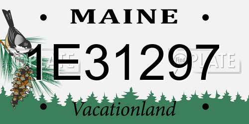 1E31297 Maine License Plate