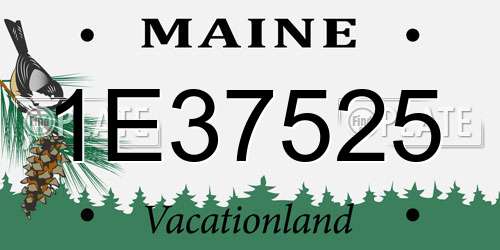 1E37525 Maine License Plate