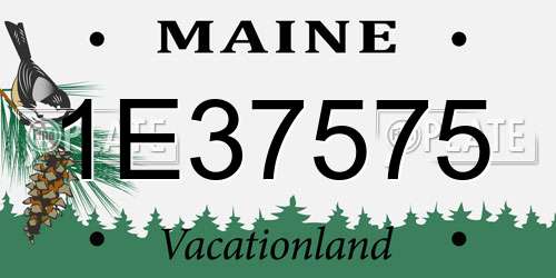 1E37575 Maine License Plate