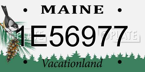 1E56977 Maine License Plate