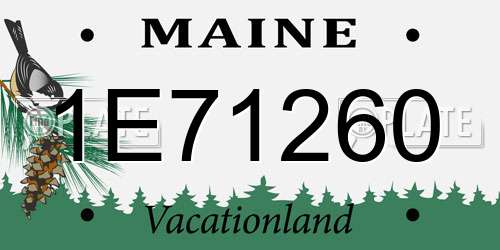 1E71260 Maine License Plate