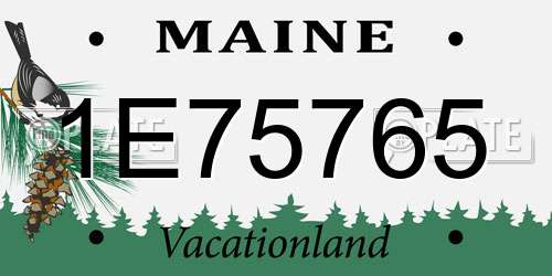 1E75765 Maine License Plate